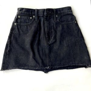 Madewell Women Black Mini Cotton Skirt Size 24